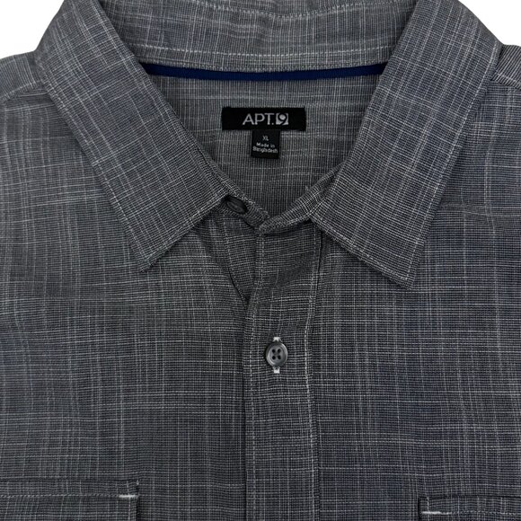 Apt 9 Men's Regular Fit Crosshatch Black n White Shirt - Size XL - NWT - Picture 4 of 8